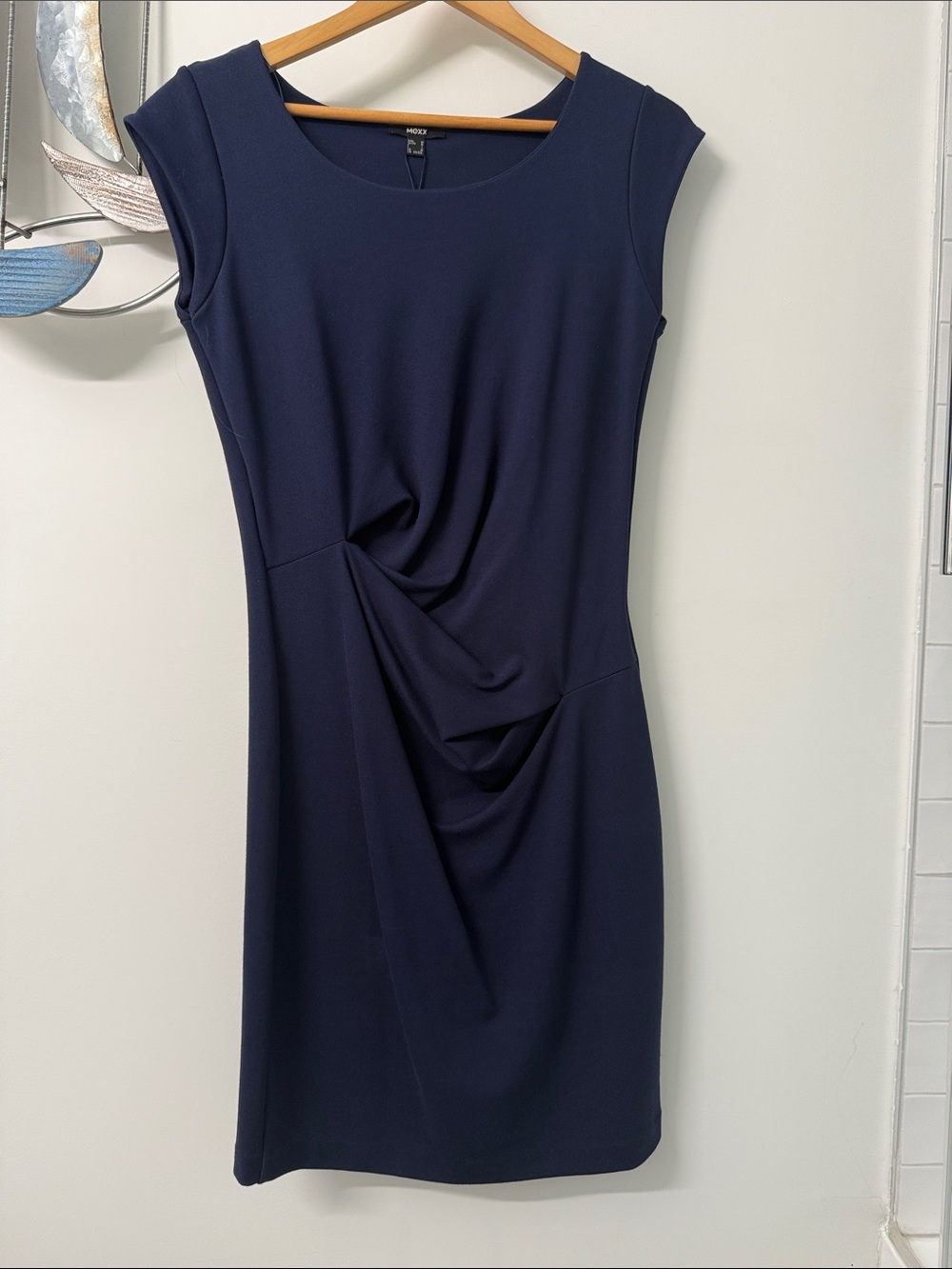 Mexx Navy Sleeveless Midi Dress with Waist Drape